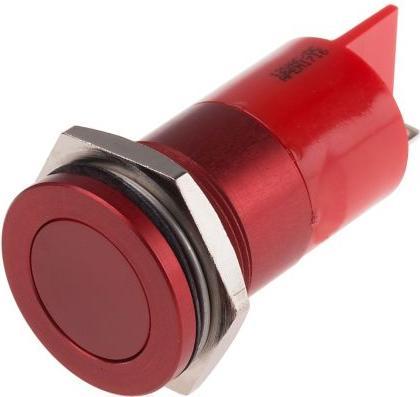 Produktbild RS PRO 22mm flush anodised LED, red 12Vac/dc