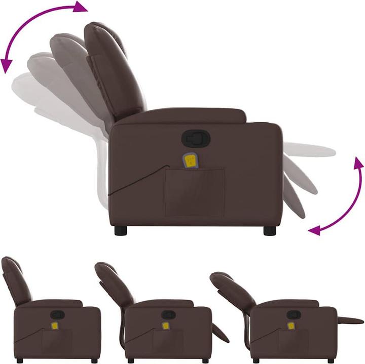 Actual product image VidaXL Massage chair brown imitation leather,Colour: Brown,Material