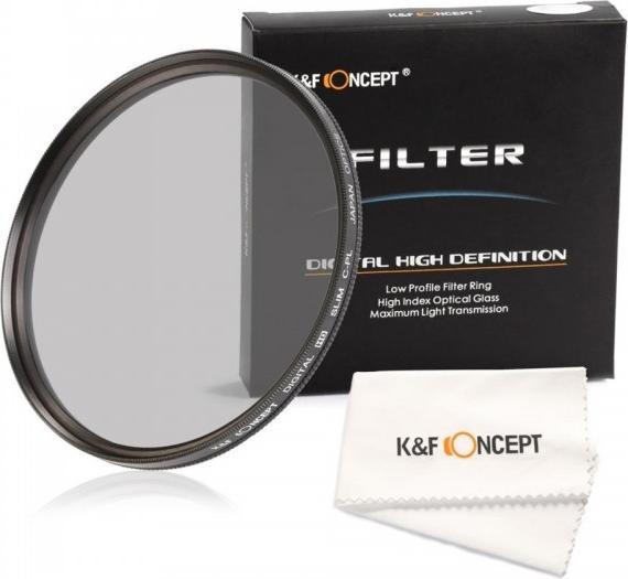 Image du produit K&F Concept Filtre Polarisant Slim CPL multi-couches 52 à 82mm (37 mm, Filtre polarisant)