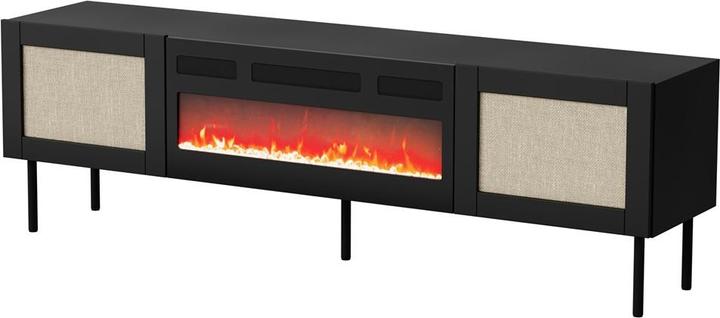Produktbild Cama RTV Schrank JUTA + Kamin 180x39.5x55.5 schwarz + linol calabria