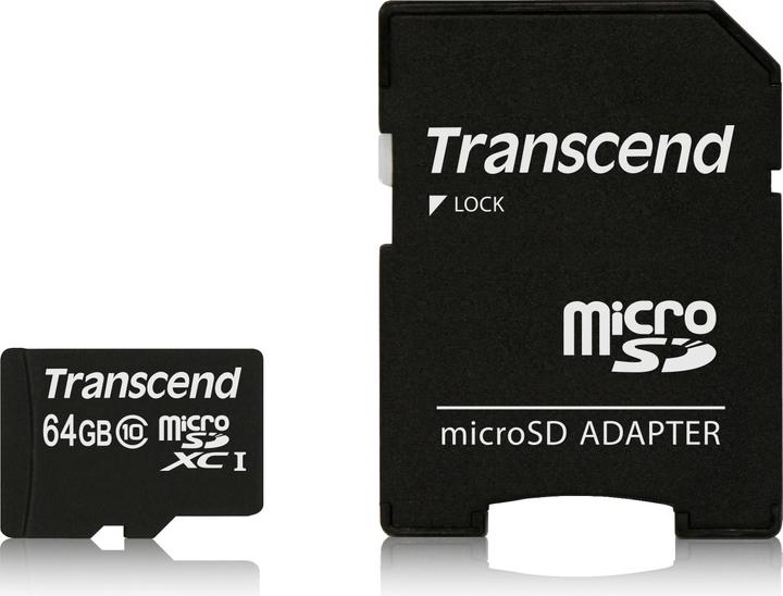 Actual product image Transcend Micro SDXC Card (64 GB, microSDXC, U1, UHS-I)