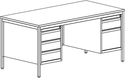 Actual product image eurokraft basic Master desk, light grey (160 cm, 80 cm)
