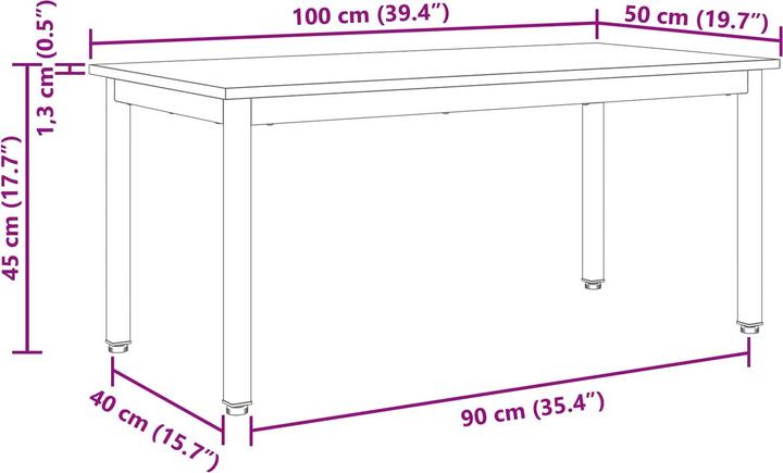 Immagine prodotto vidaXL Couchtisch (100 x 50 x 45 cm)