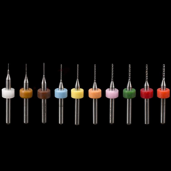 Image du produit Purecrea 10 pièces Jeu de forets pour PCB en carbure monobloc 0.1-1mm