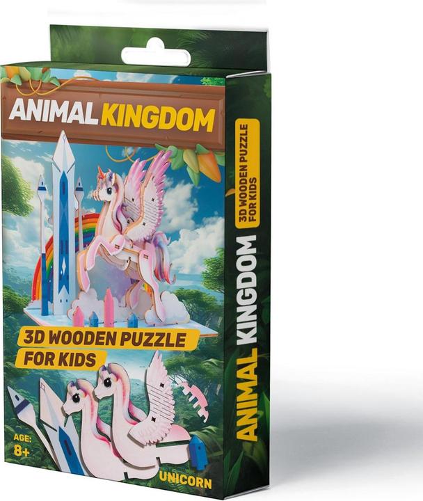 Actual product image Escape Welt Unicorn - 3D wooden model (33 pieces)