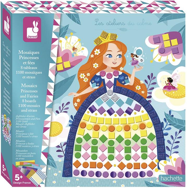 Janod J07962 Principesse e fate del mosaico-Les Ateliers du Calme set per attività creative nel tempo