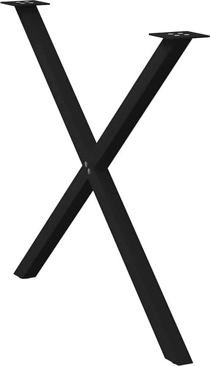 Image du produit vidaXL Pieds de table de salle à manger en X 2 pcs. 90x(72-73) cm noir Pied de table en acier