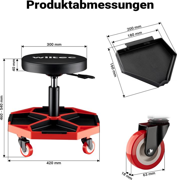 Produktbild Wiltec Werkstatthocker
