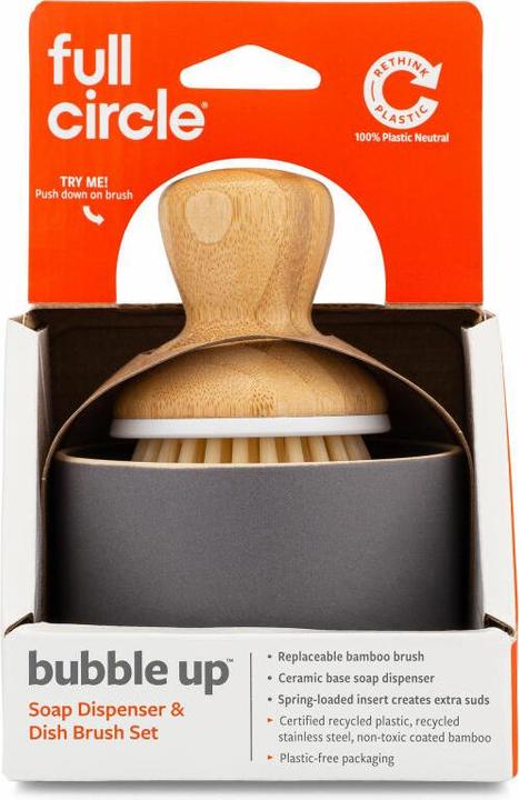 Actual product image Full Circle Home Soap dish with rinsing brush Bubble Up Set (1 pcs.)