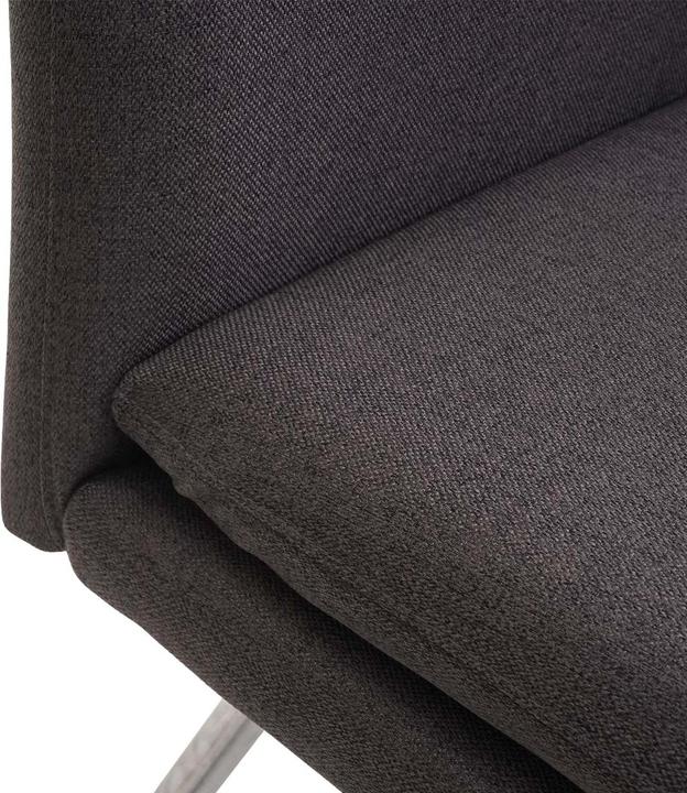 Produktbild Swisshandel24 Sitzbank, Esszimmerbank Bank Polsterbank, Rückenlehne Stoff/Textil Edelstahl gebürstet - grau-braun (160 cm)