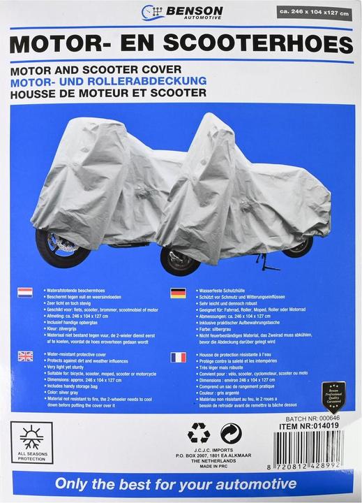 Actual product image Benson Motor and scooter cover