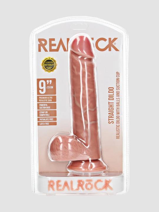 Image du produit RealRock Dildo with Balls and Suction Cup - 9"/ 23 cm