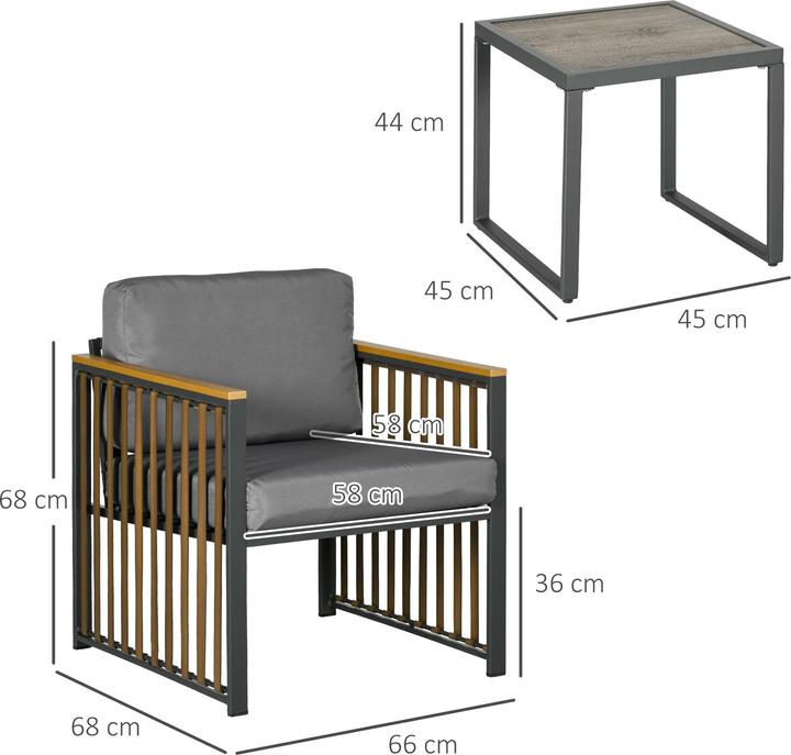 Actual product image Outsunny Garden furniture set with seat cushion