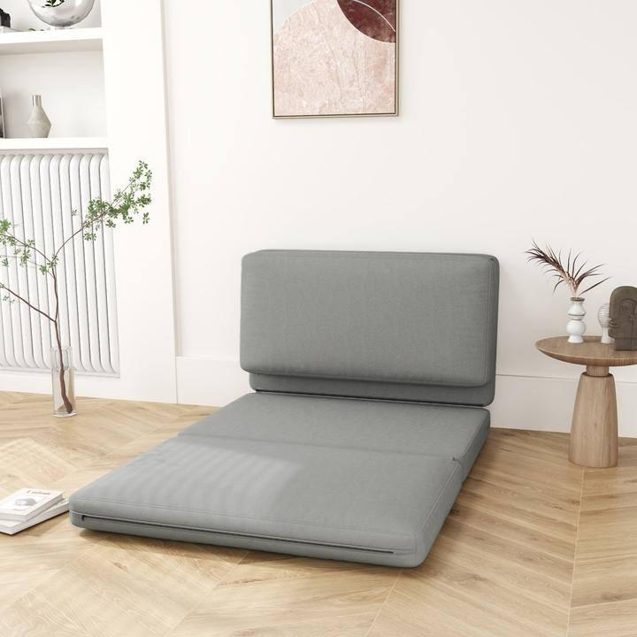 Produktbild Homcom Bodensofa Polyester, Schaumstoff Hellgrau