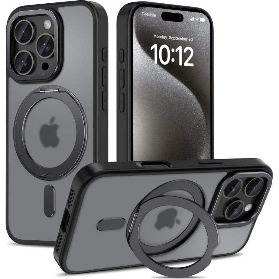 Tech-Protect MagRing MagSafe Case with Stand (Apple iPhone 16), Smartphone Hülle, Schwarz