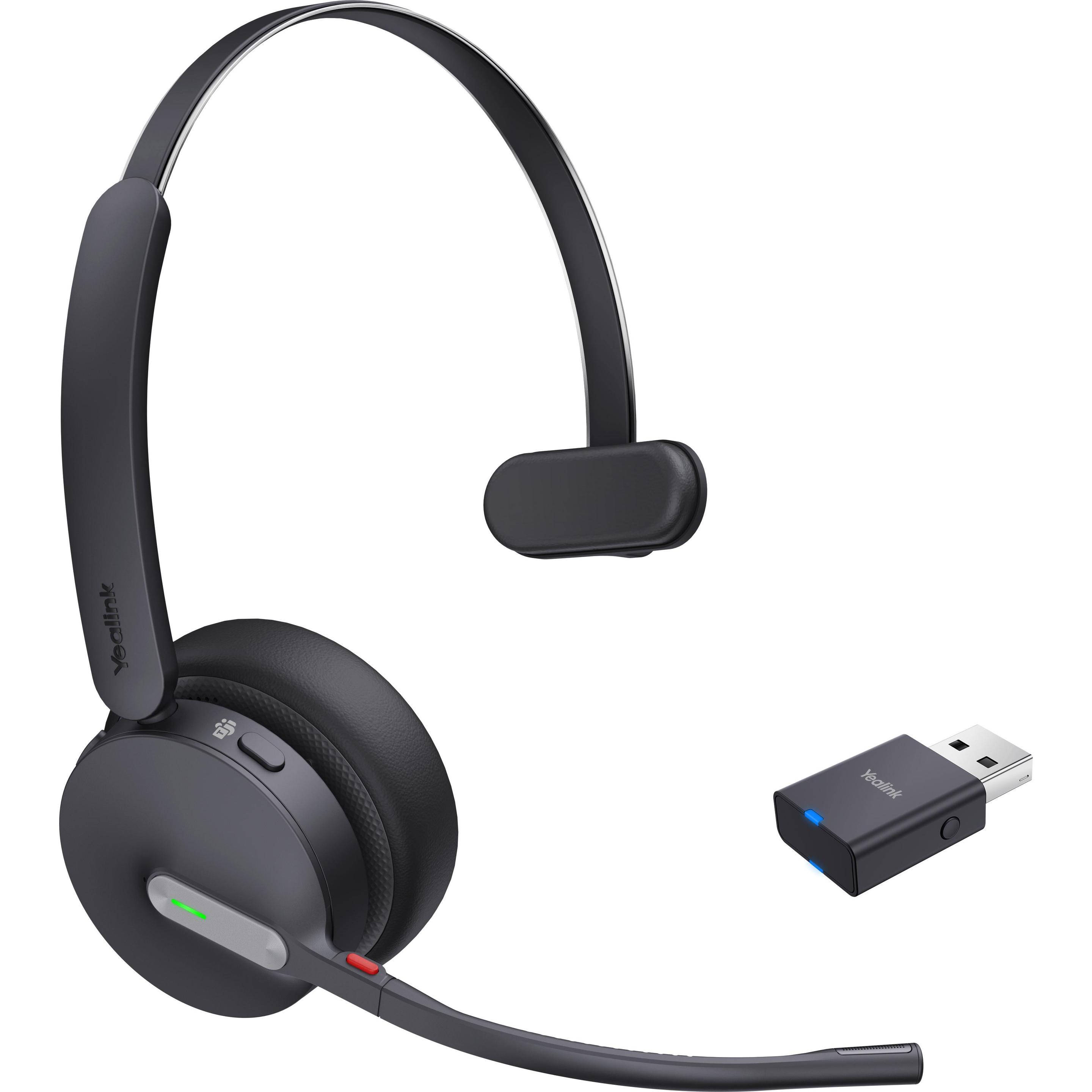 Yealink WH 64 (Kabellos, USB-A), Office Headset, Schwarz