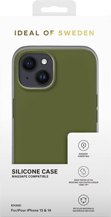 Actual product image iDeal Of Sweden Designer Magsafe Silicone Cover Khaki (Apple iPhone 14, Apple iPhone 13)