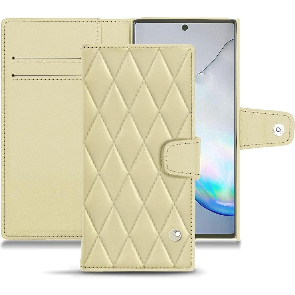 Noreve Lederschutzhülle Wallet (Samsung Galaxy Note 10), Smartphone Hülle, Beige