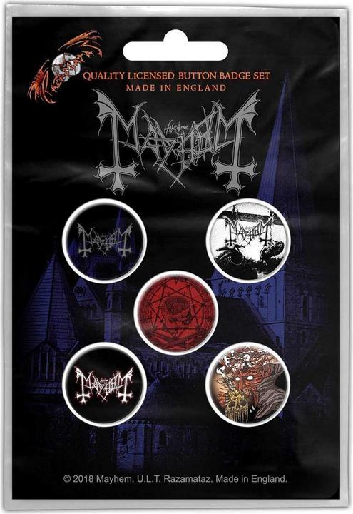 Produktbild Mayhem Abzeichen De Mysteriis Dom Sathanas 5erPack Metall Kunststoff