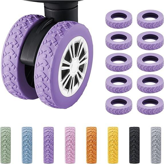 Swissdetector Housse de pneu de valise - Silencieuses - 8 Pcs - Violet (Pèses bagage)