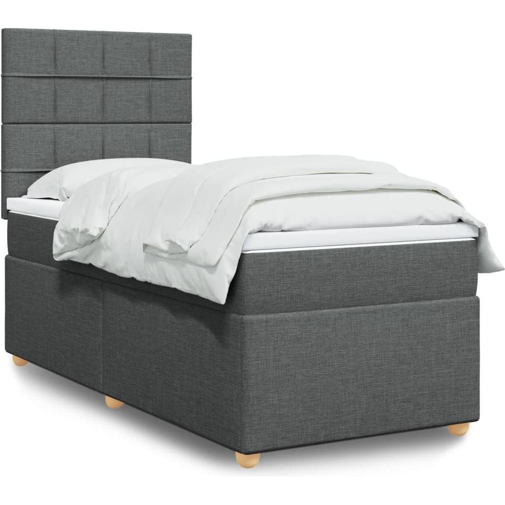 VidaXL, Bett, Bo x springbett mit Matratze 90 x 190 cm Stoff (90 x 190 cm)