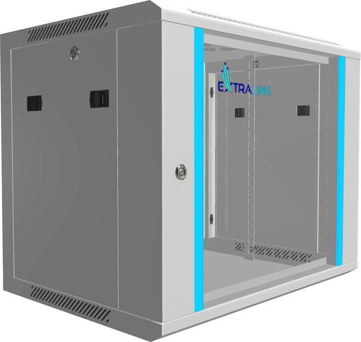 Immagine prodotto Extralink Armadio rack EX.8574 sospeso Apribile 19"" 9U Rack a parete Grigio (9 HE, Rack da 19 pollici)