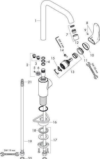 Produktbild hansgrohe Focus M41 Einhebel-Küchenarmatur 260, 1 Strahlart