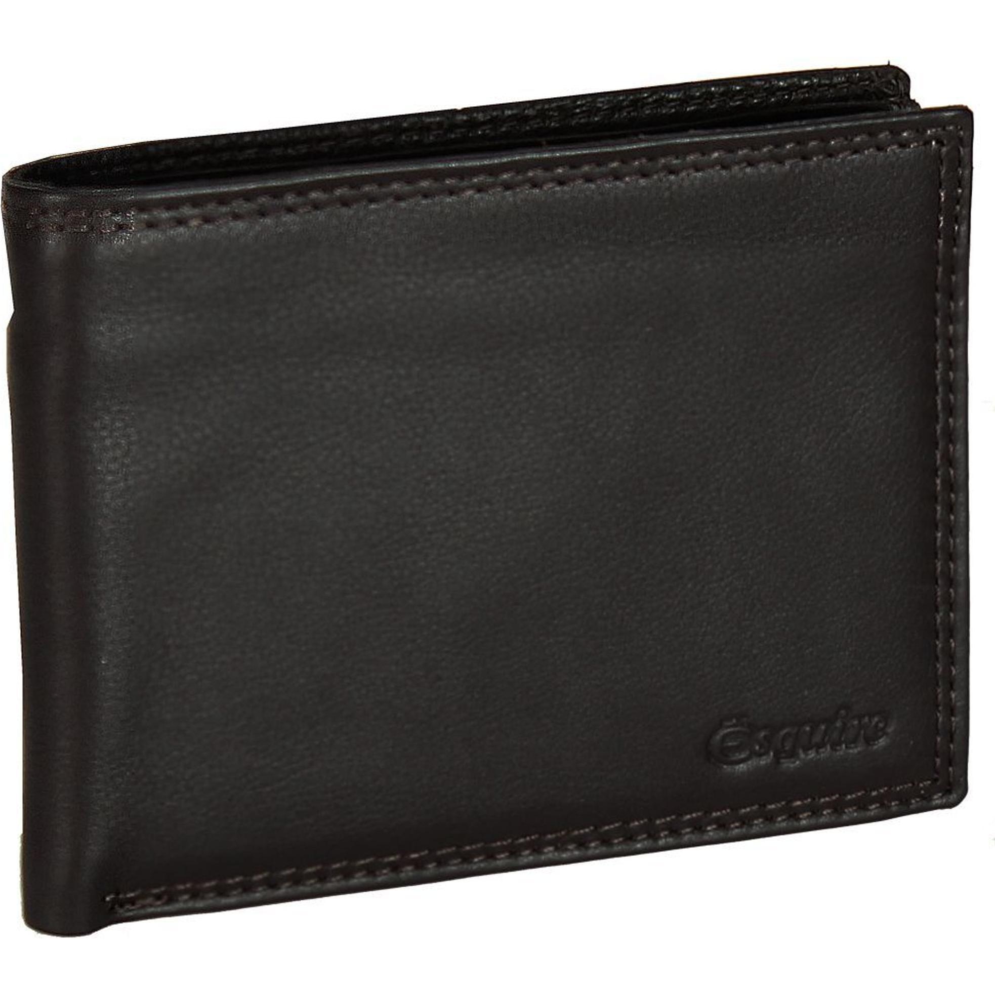 Thumbnail - Esquire, Herren, Portemonnaie, Duo Geldbörse Leder 12,5 cm, Schwarz