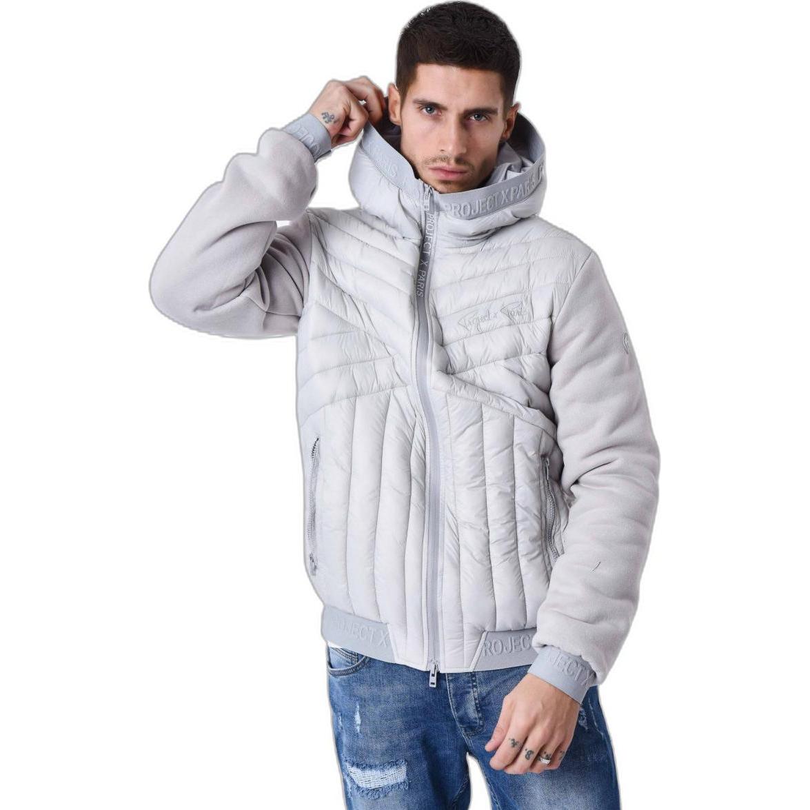 Project X Paris, Jacke, Daunenjacke aus zwei Materialien (S), Grau, S
