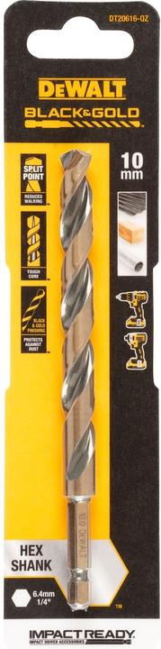 Image du produit DeWalt DT20616QZ Foret hélicoïdal à métaux HSSG 1 pièce 10 mm Longueur totale 138 mm kor (10 mm)