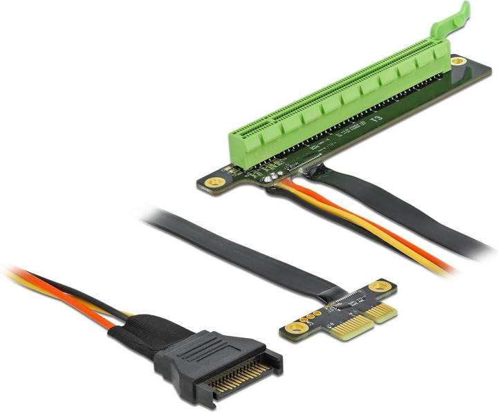 Delock Carte Riser PCI-E x1 vers x16 flexible, coudée, 80 cm, SATA