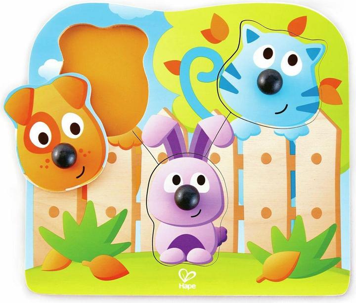 Actual product image Hape Pets button puzzle (4 pieces)