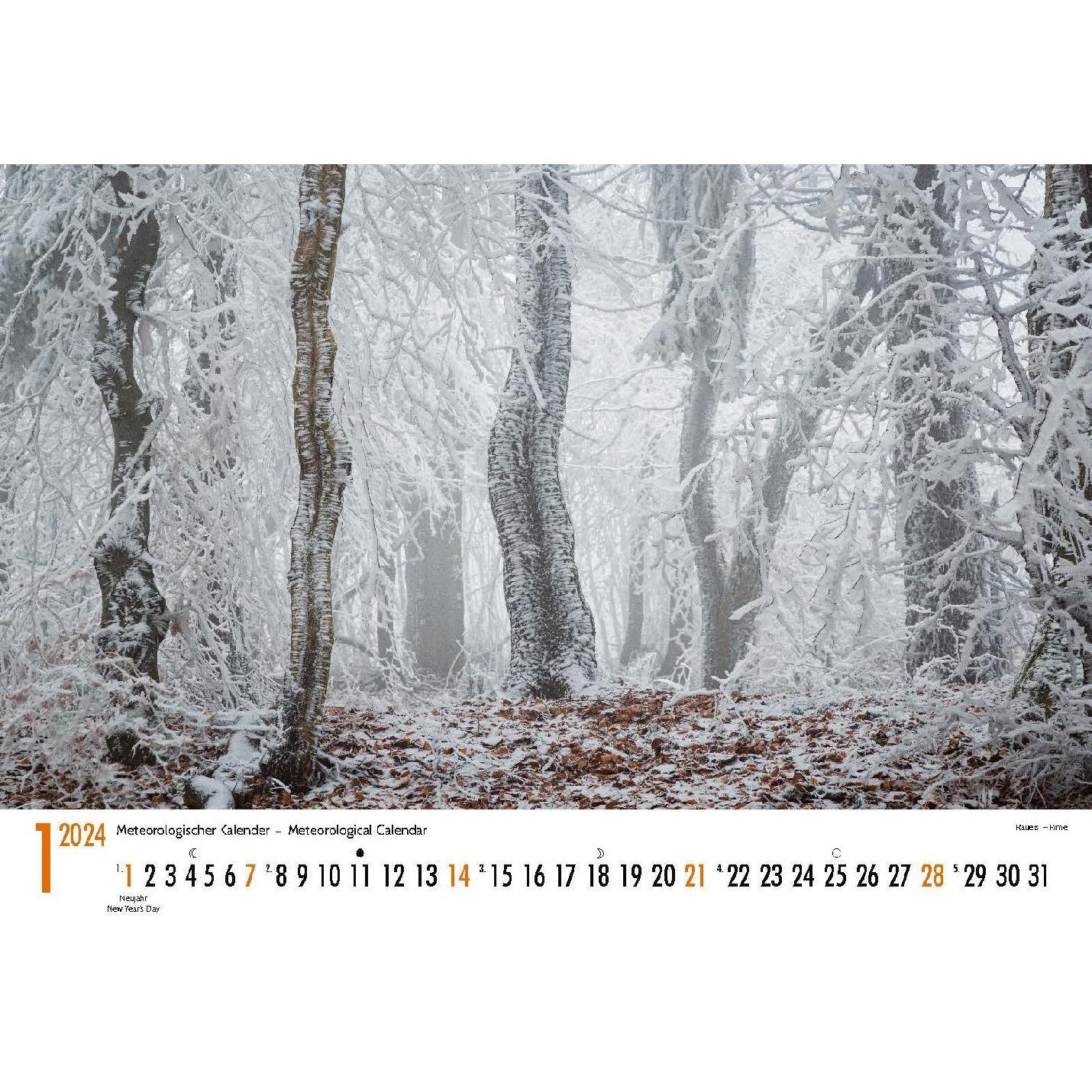 Thumbnail - Borntraeger, Kalender, Meteorologischer Kalender 2024 - Meteorological Calendar (A3, Harter Einband, Deutsch, Englisch)