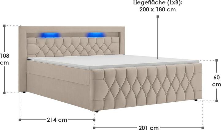 Immagine prodotto Juskys Leona (180 x 200 cm)
