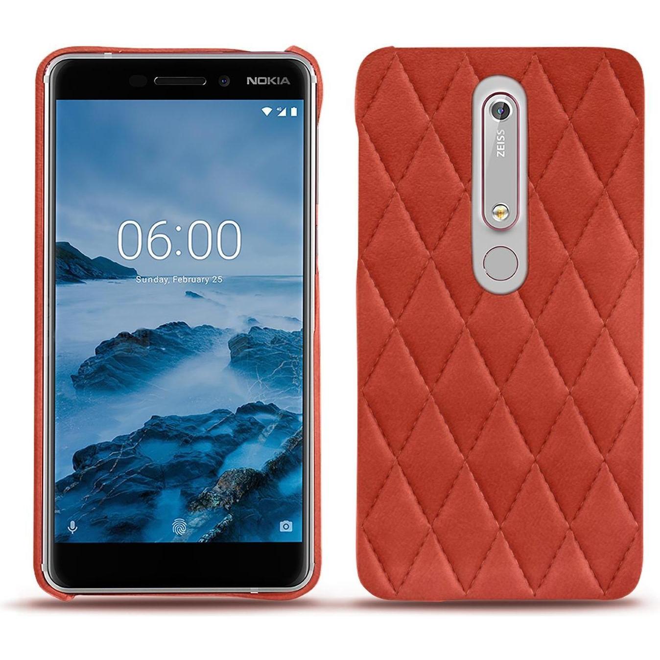 Noreve Lederschutzhülle (Nokia 6 (2018)), Smartphone Hülle, Orange