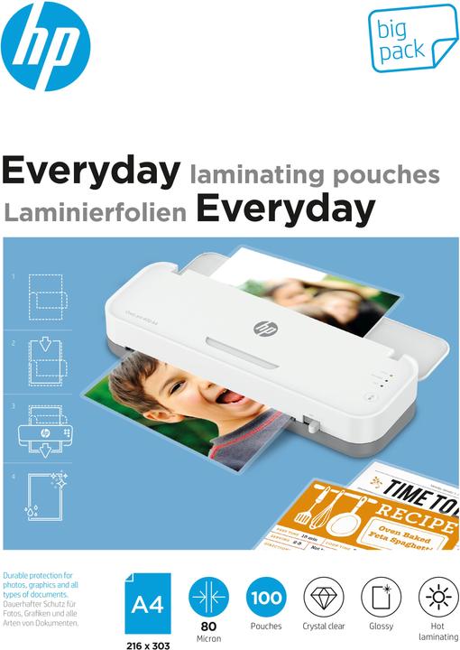 Produktbild HP Everyday Laminierfolien (A4, 100 Stück, 80 µm)