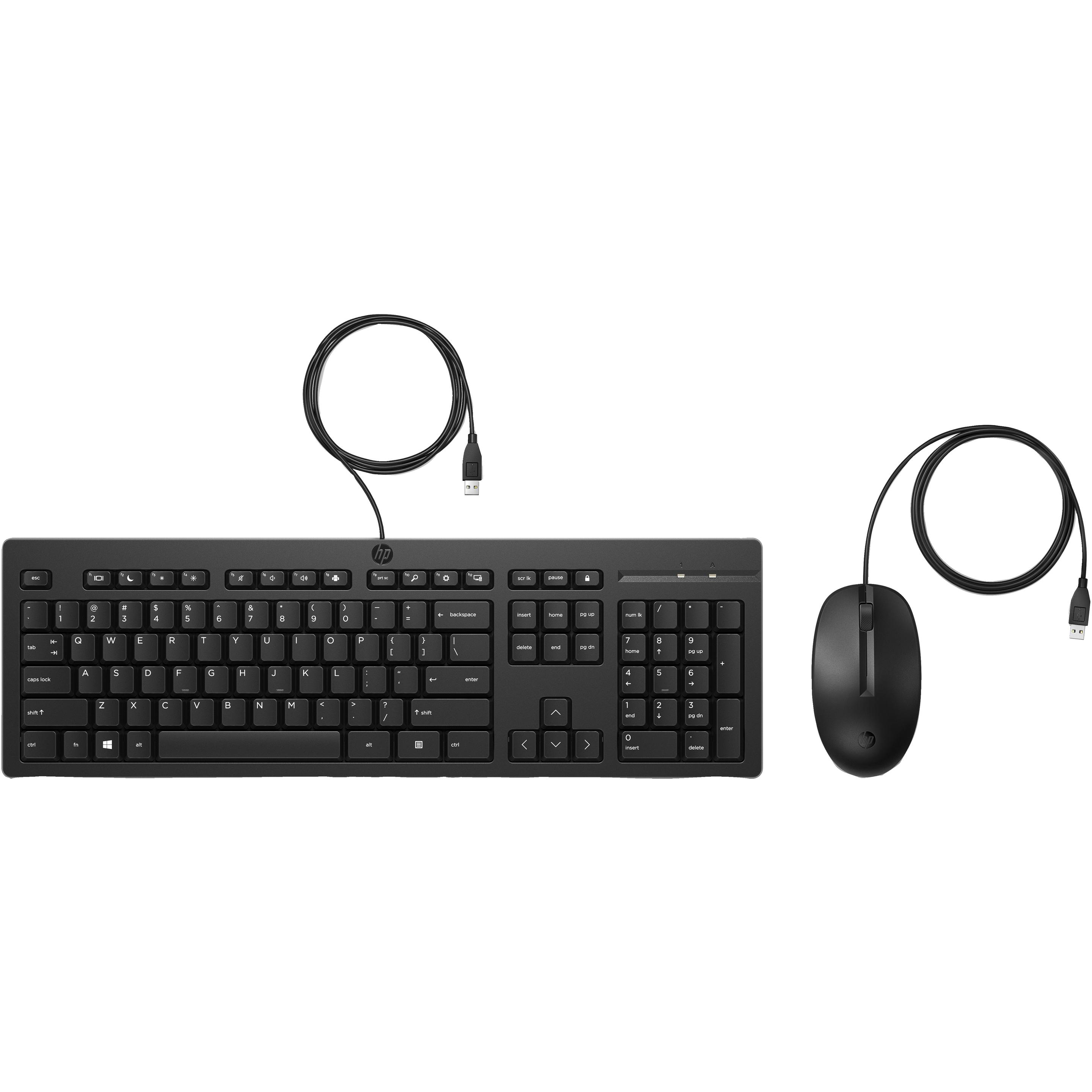 HP 225 Combo (DE, Kabelgebunden), Tastatur, Schwarz