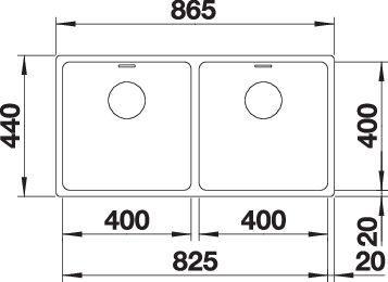 Produktbild Blanco Andano 400/400-IF (Einbauspüle, 44 cm, 86.50 cm)