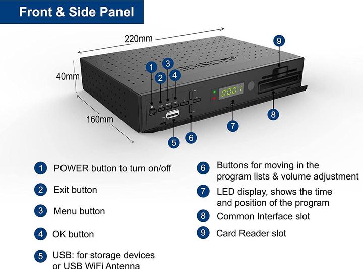 Actual product image Edision Piccollo S2+T2C (6 GB, DVB-S2, DVB-T2, DVB-C, CI Shaft)