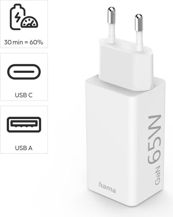Actual product image Hama Mini charger (65 W, 2 ports)