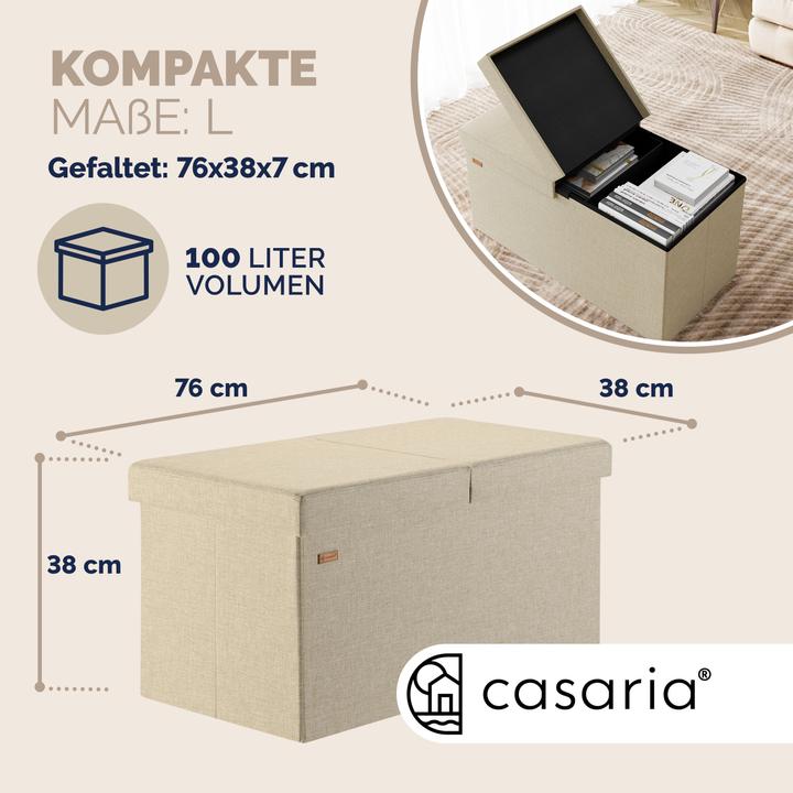 Image du produit Casaria Sitztruhe mit Stauraum (80 cm)