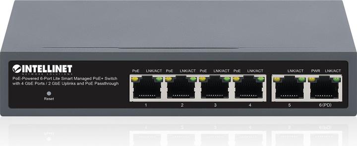 Produktbild Intellinet PoE-Powered 6-Port Lite Smart Managed PoE+ Switch 4xGbE 2xGbE-Uplink und PoE-Passthrough (6 Ports)