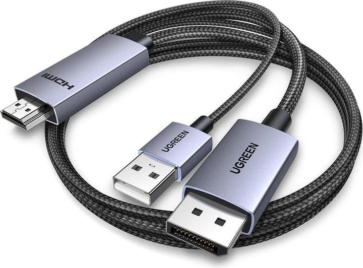 Image du produit Ugreen Kabel DisplayPort HDMI HD169 4K 60Hz 2m (czarny) (2 m, HDMI, 2.0)