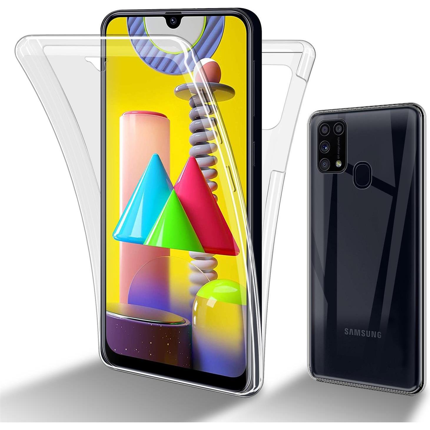 Cadorabo TPU 360 Grad Case Cover (Samsung Galaxy M31), Smartphone Hülle, Transparent