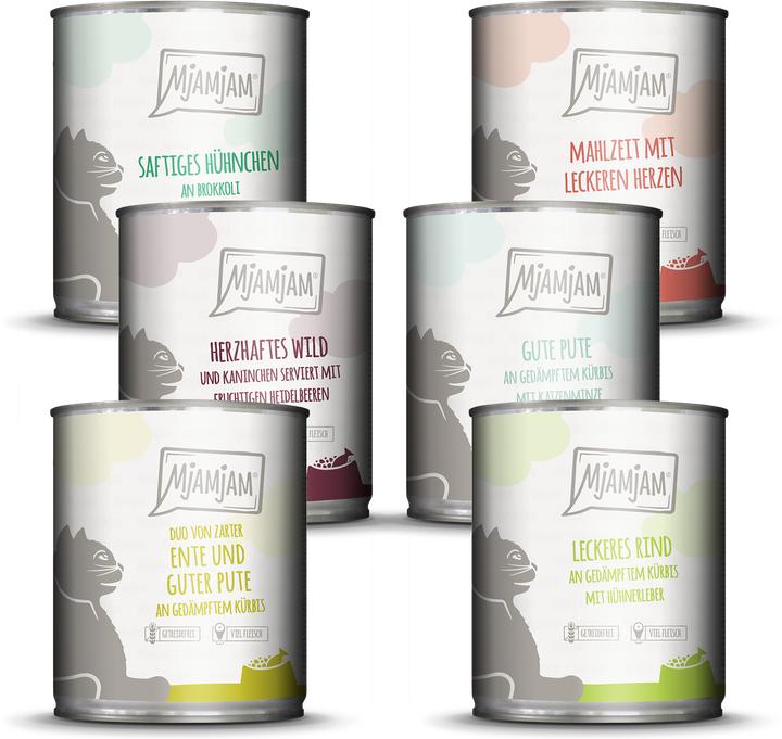 Produktbild Mjamjam Katzen-Nassfutter (Adult, 6 Stk., 800 g)