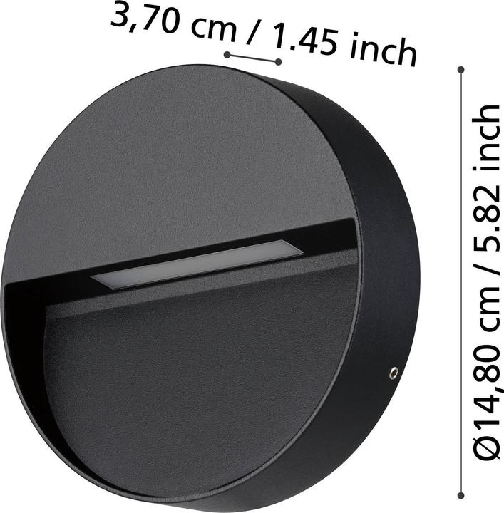 Actual product image EGLO 900888 MARUGGIO LED outdoor wall/ceiling light 4.8W Ø150mm Black Controllable light colour IP65 (520 lm, IP65)