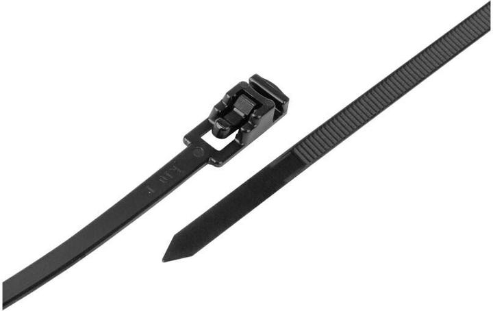 Produktbild Steffen Kabelbinder mit Snap-Lock schwarz 204.5mm x 4.5mm lösbar, Pack à 100 Stk. (Kunststoffkabelbinder, 204.50 mm, 100 Stk.)