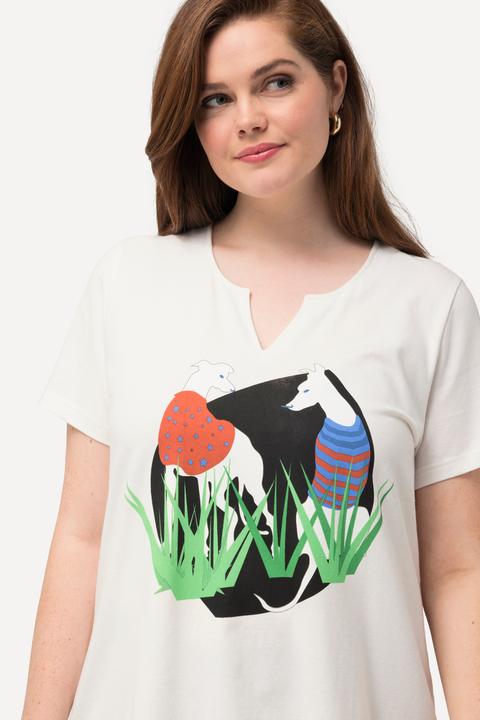 Produktbild Ulla Popken T-Shirt, Wildhund, A-Linie, Tunika-Ausschnitt, Halbarm (50, 52)
