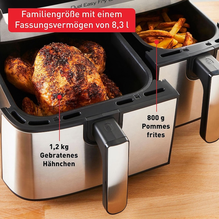 Productafbeelding Tefal EY905D Dual Easy Fry & Grill, roestvrij staal