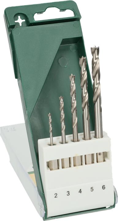 Actual product image Bosch Zubehör 5-piece wood drill bit set with hexagonal shank 2.0 3.0 4.0 5.0 6.0 mm (2 mm, 3 mm, 4 mm, 5 mm, 6 mm)